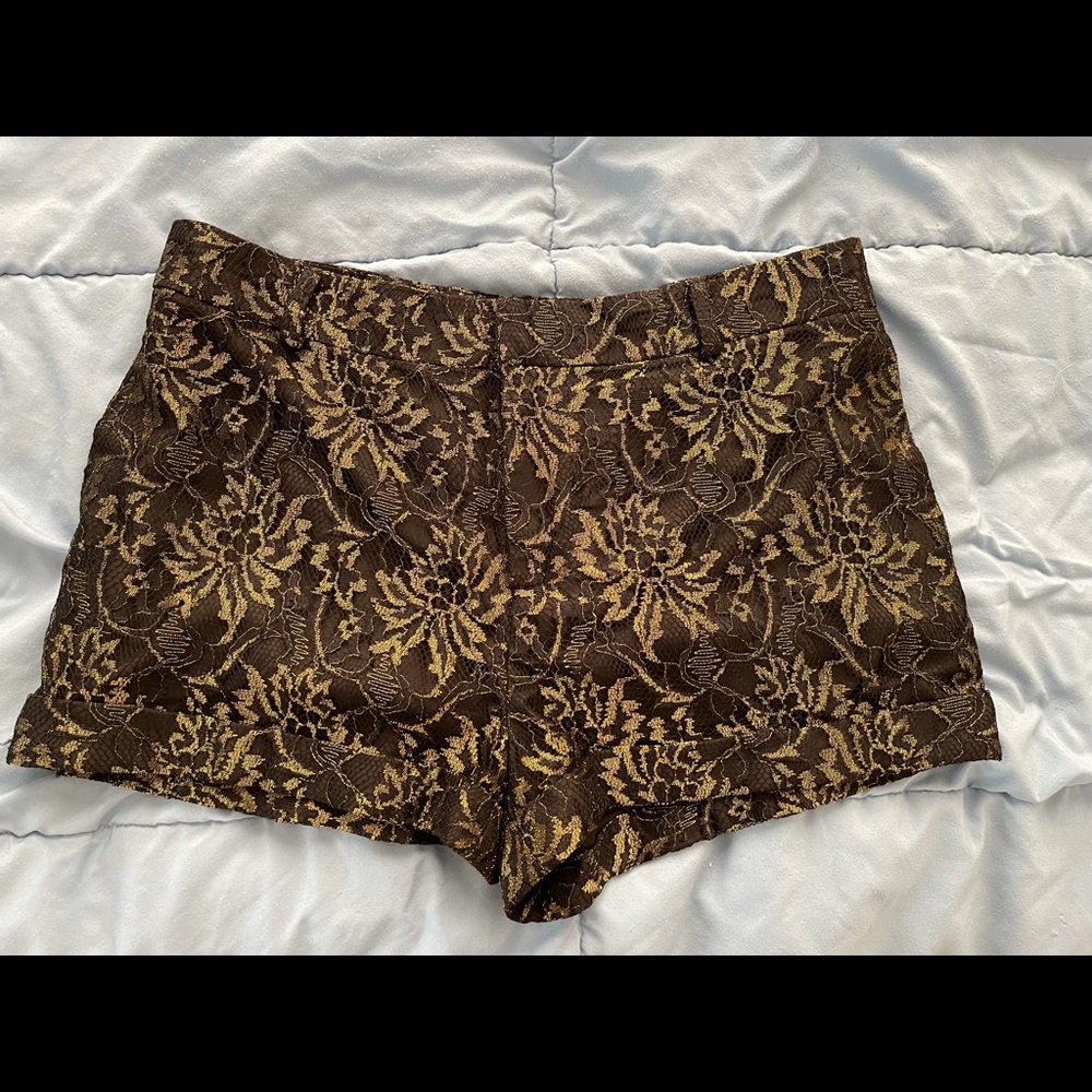 Black/Gold Lace Shorts